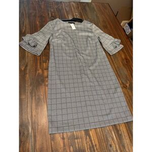 Banana Republic Plaid Career‎ Dress Ruffle Sleeve Sheath Dress Size 4
